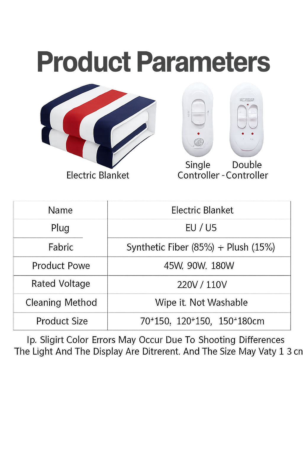 Electric Heated Blanket – Adjustable Temperature Warmer for Home & Winter Use