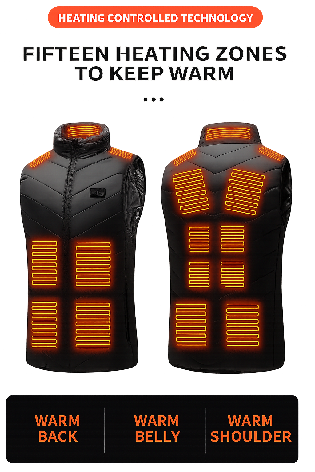 Electric Heated Vest – Winter Vest with 21 Heating Zones for Men & Women