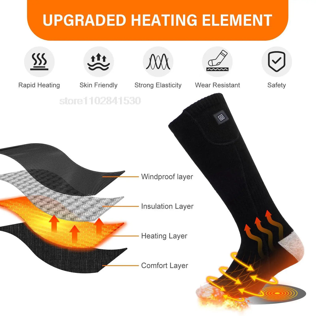Heated Socks – 3-Level Electric Winter Foot Warmers for Men & Women