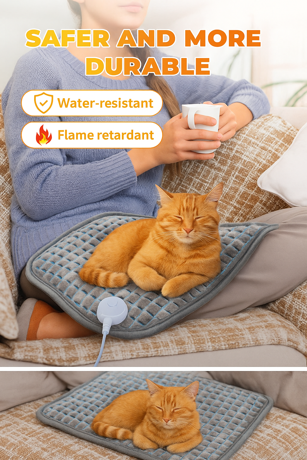 Electric Heating Pad – Heated Mat for Bed, Sofa & Winter Home Use